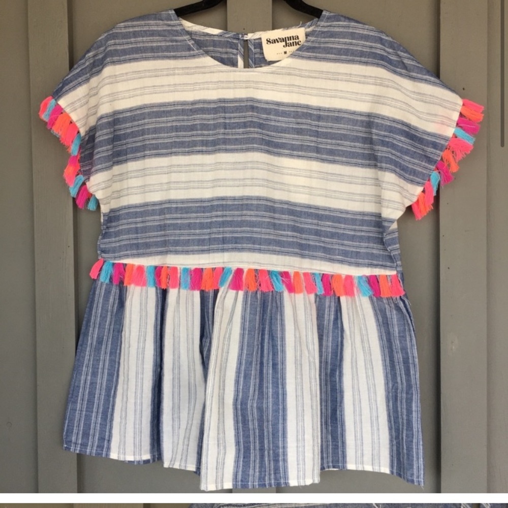 Savanna Jane peplum fringe top